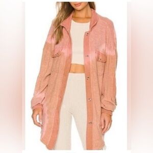 NWOT Boys Lie Pink & Brown Button-up Fleece Jacket OS